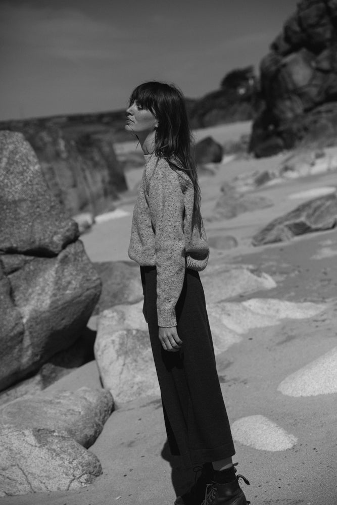 Donegal Merino Wool Sweater in Stone