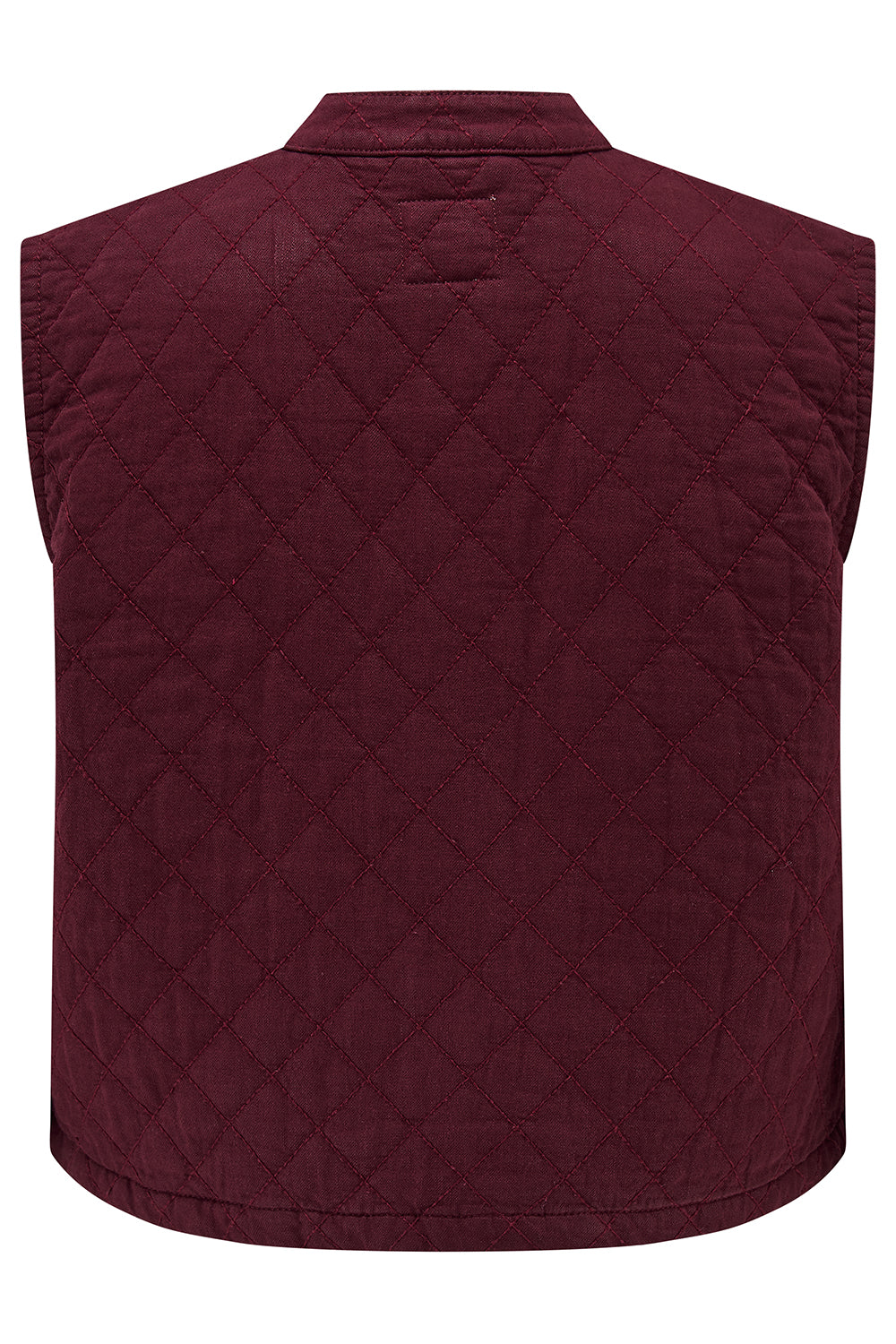 Pablo Quilted Denim Vest in Mulberry
