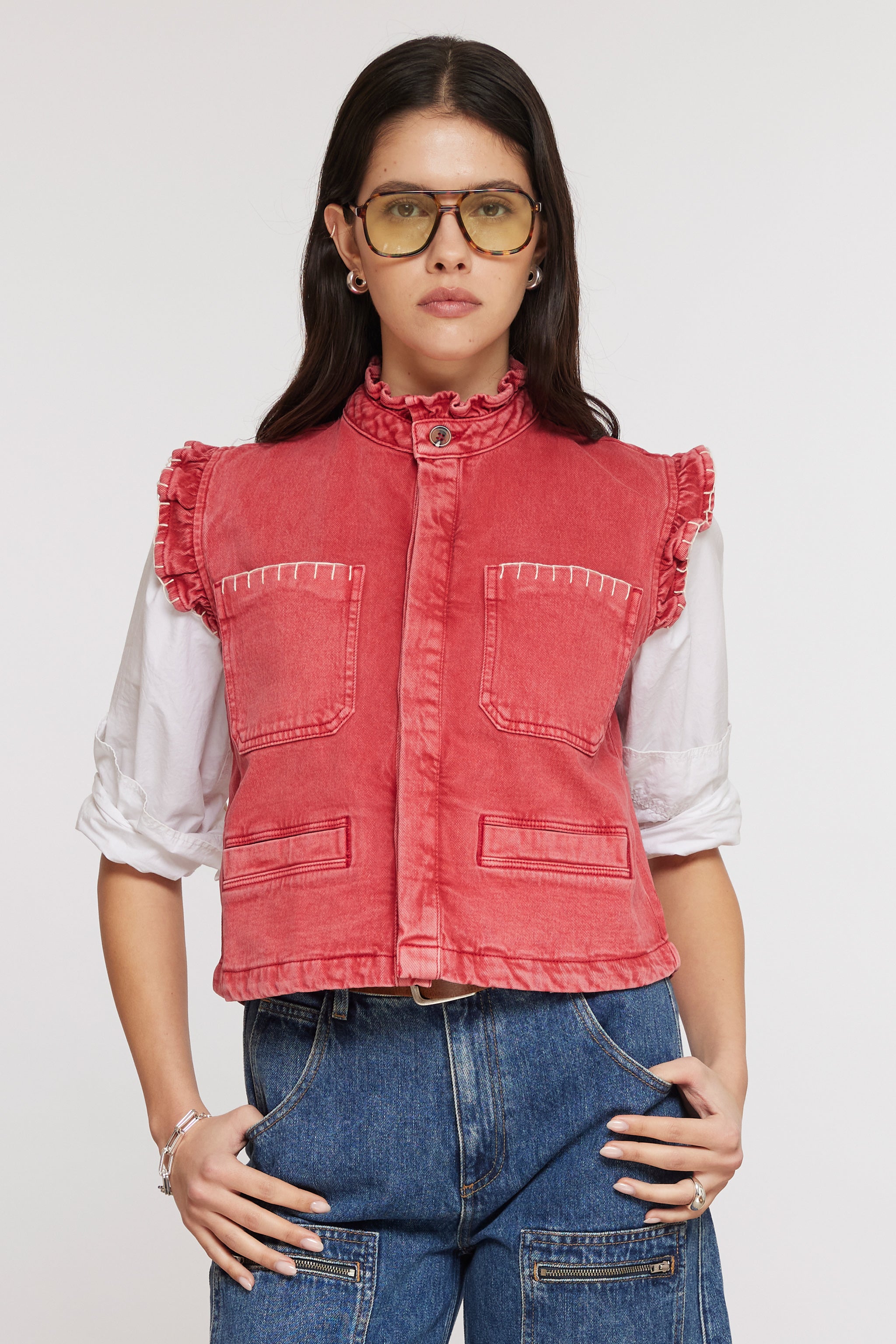 Pablo Waistcoat in Vintage Red