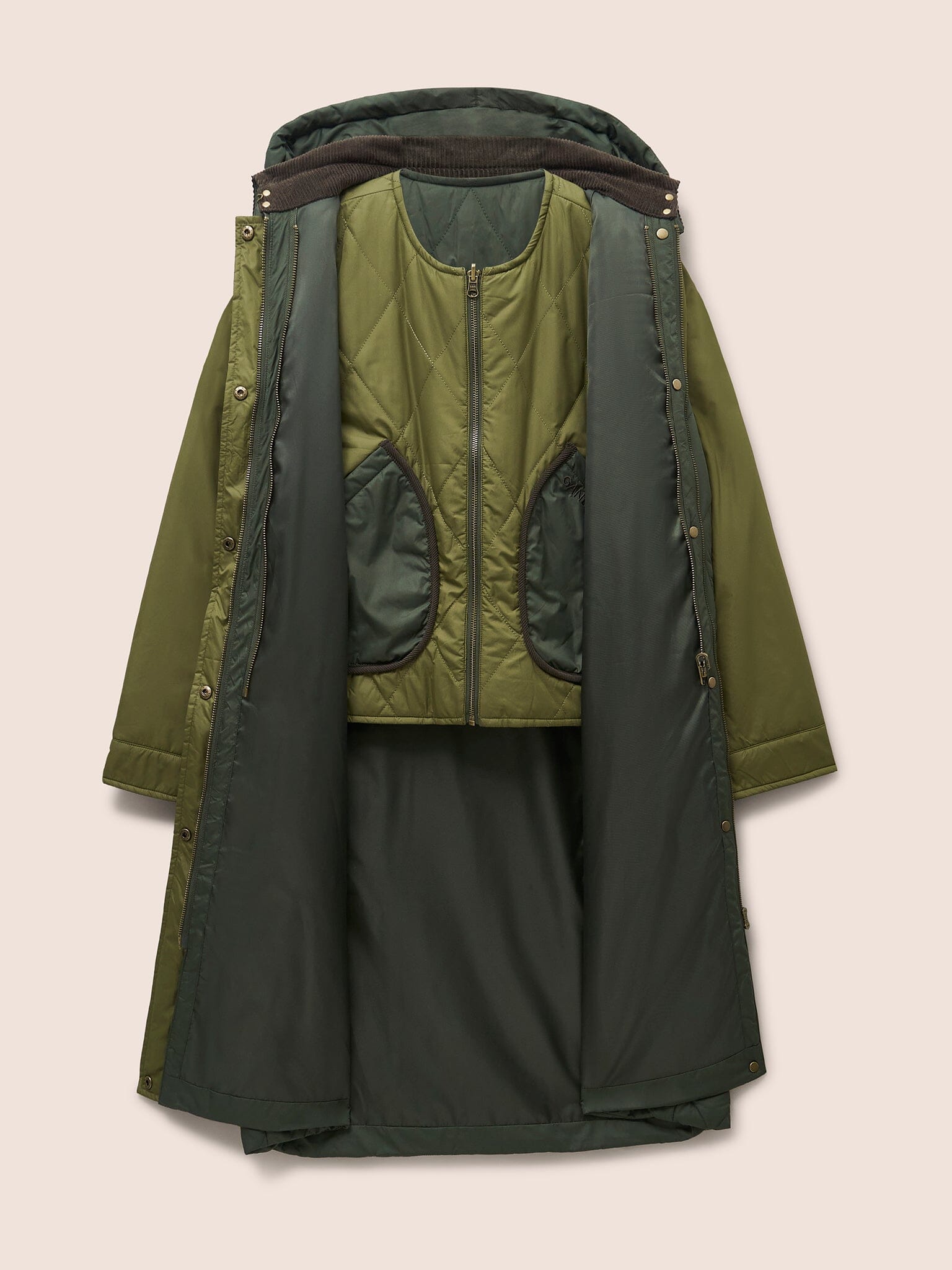 Quebec Quilted 3 in 1 Modular Longline Coat