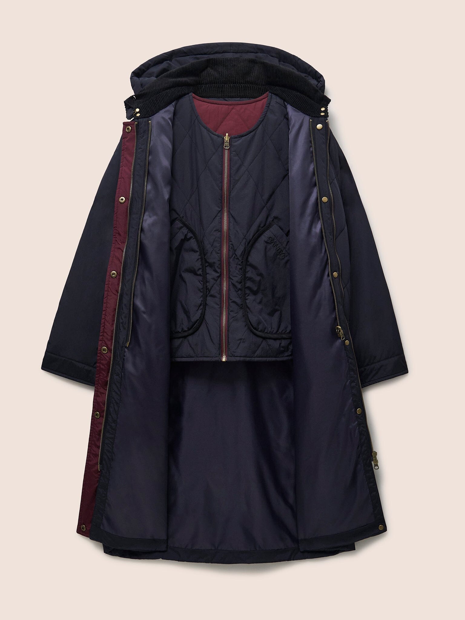 Quebec Quilted 3 in 1 Modular Longline Coat