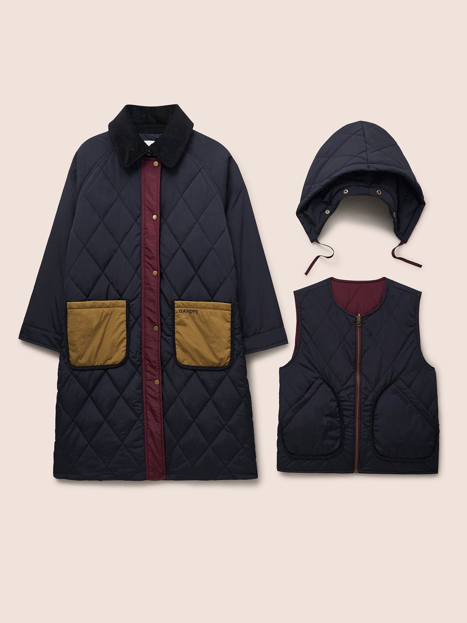 Quebec Quilted 3 in 1 Modular Longline Coat