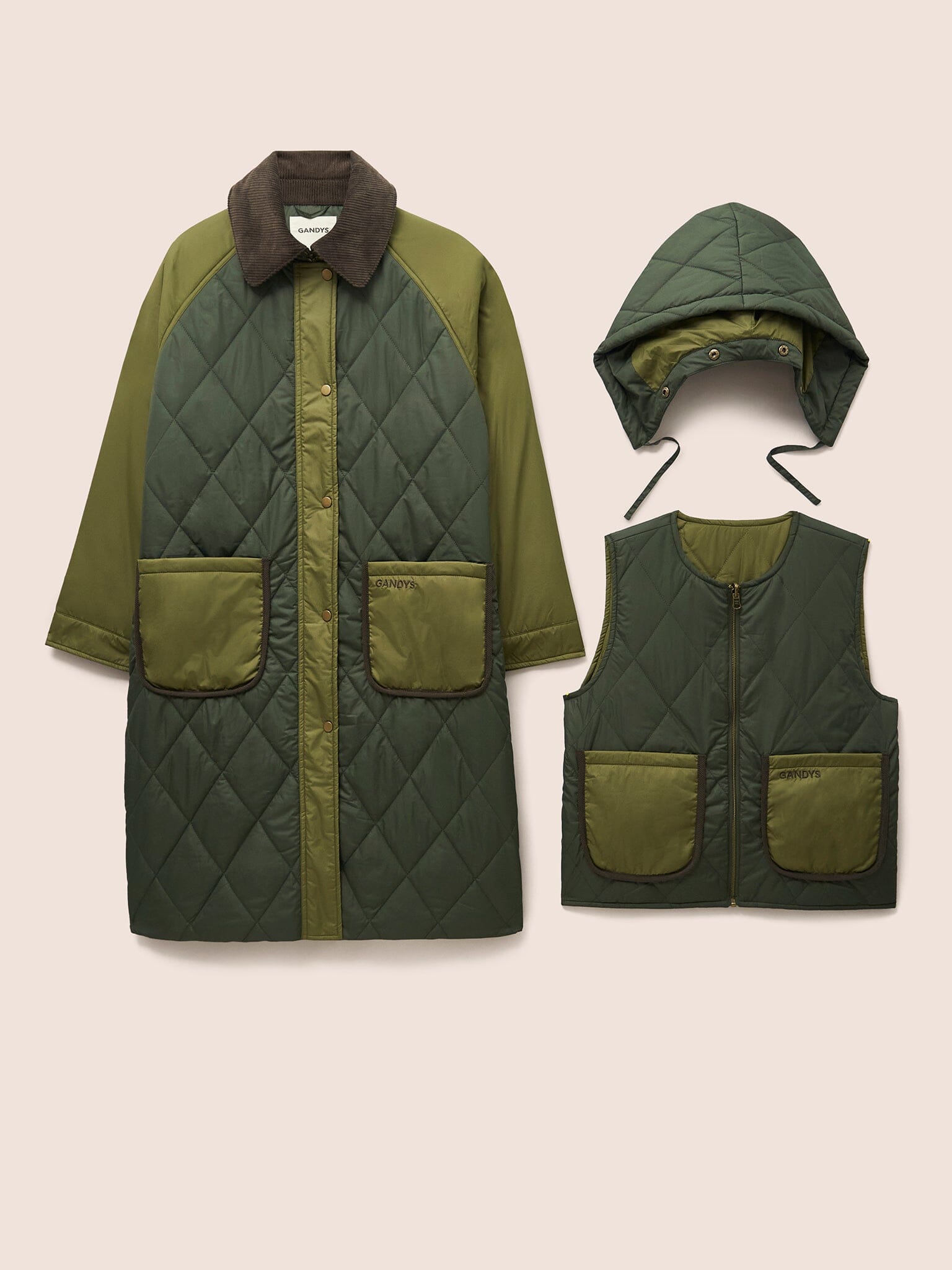 Quebec Quilted 3 in 1 Modular Longline Coat