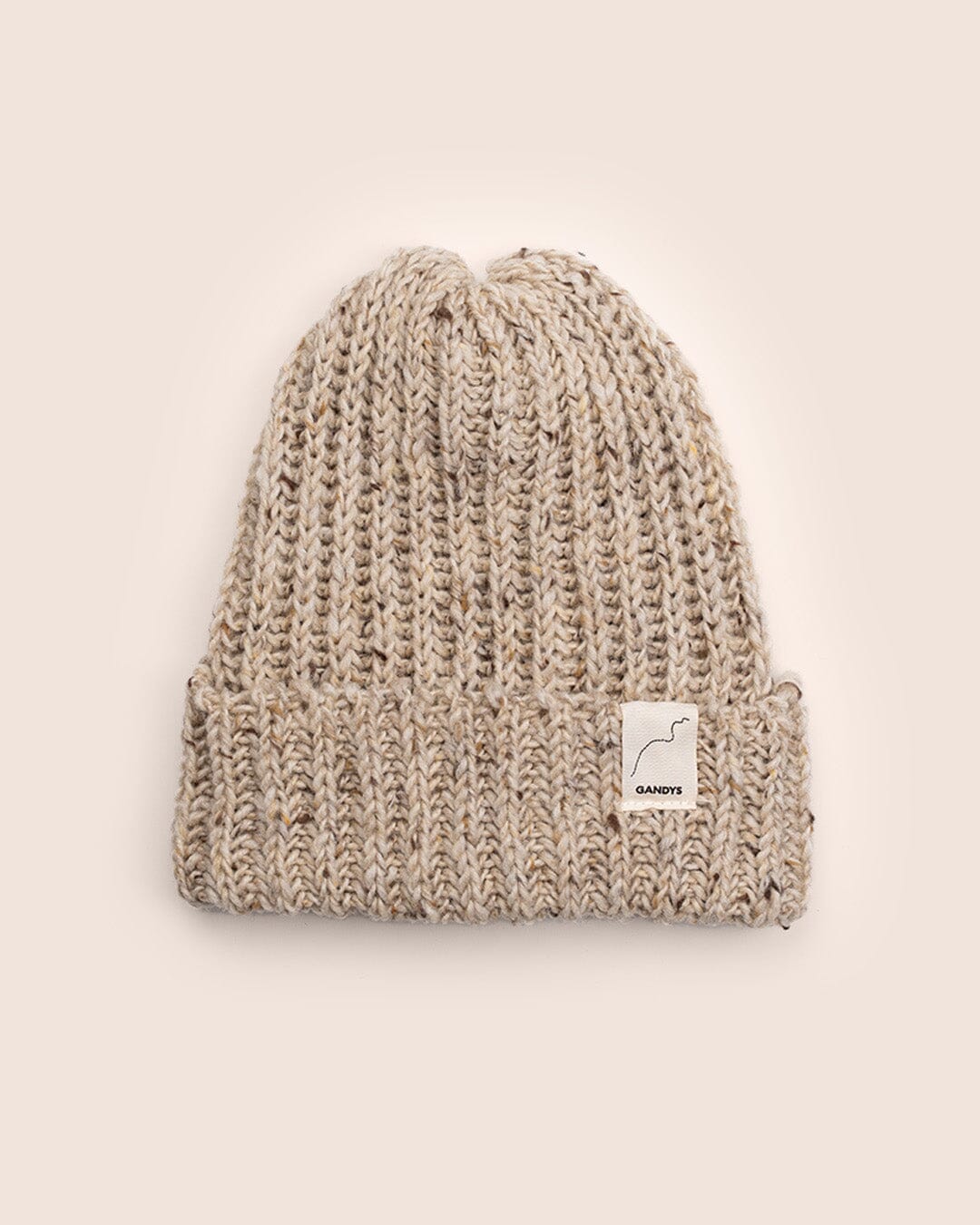 Skye Made in England Wool Beanie in Natural Slub