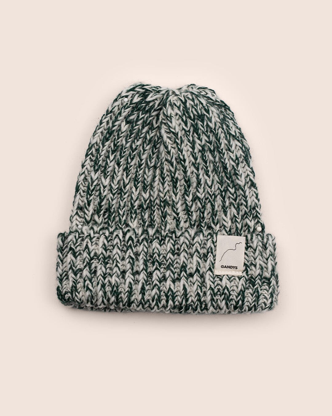 Skye Made in England Wool Beanie in Green Marl