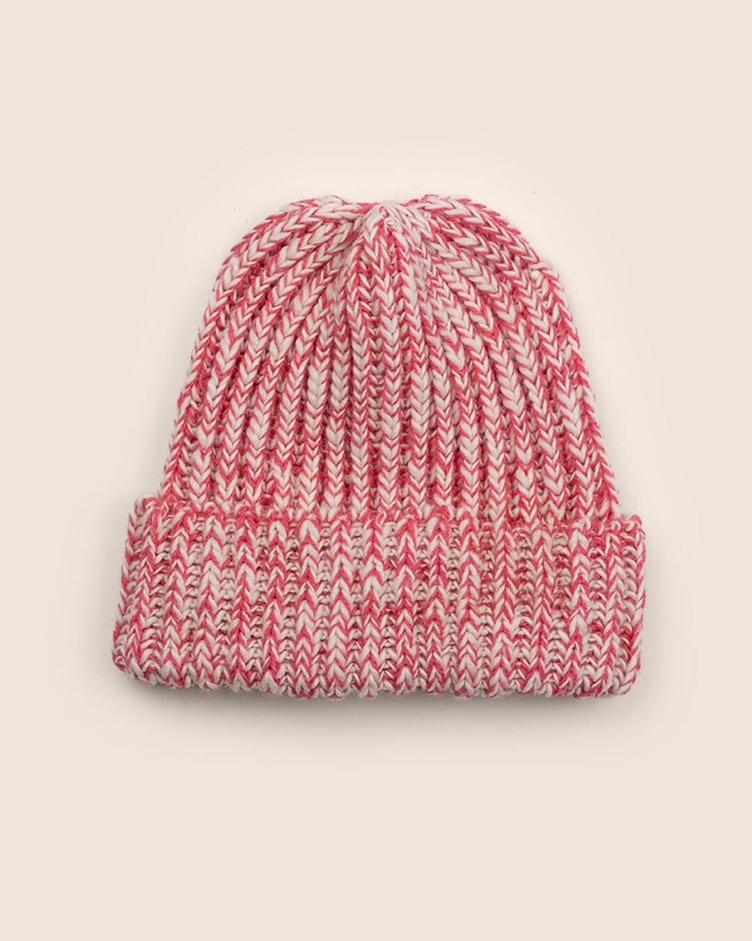 Skye Made in England Wool Beanie in Pink Marl