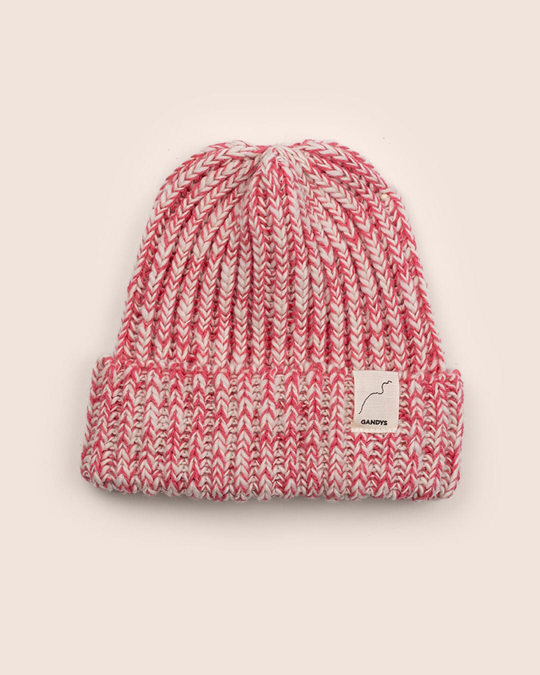 Skye Made in England Wool Beanie in Pink Marl