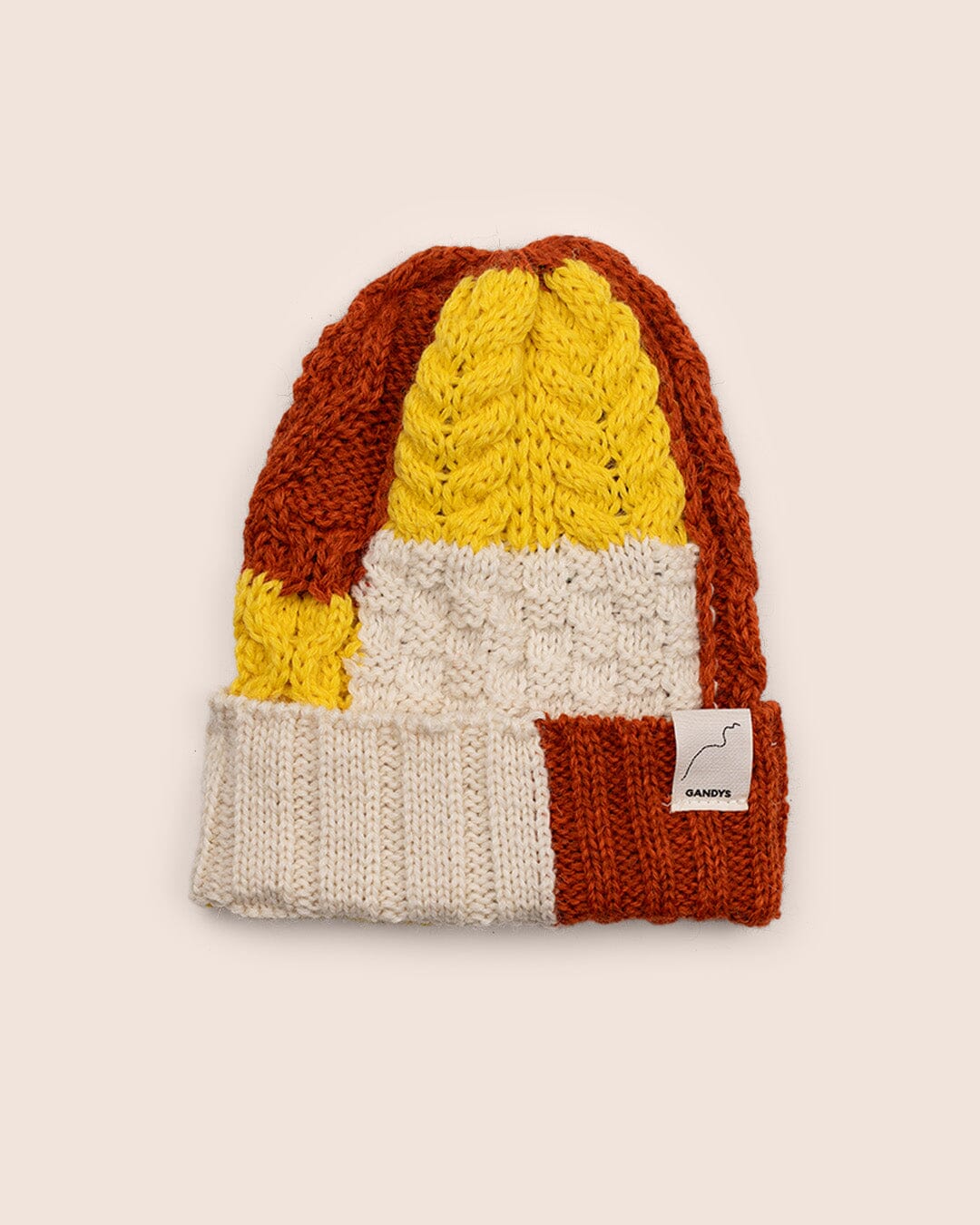 Skye Made in England Wool Beanie in Patchwork