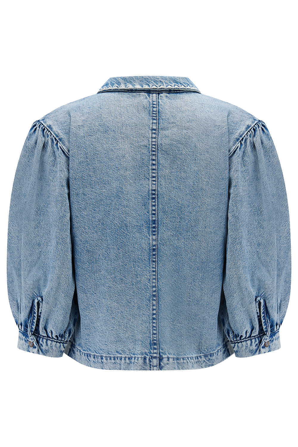 Talia Collared Denim Top in Newport