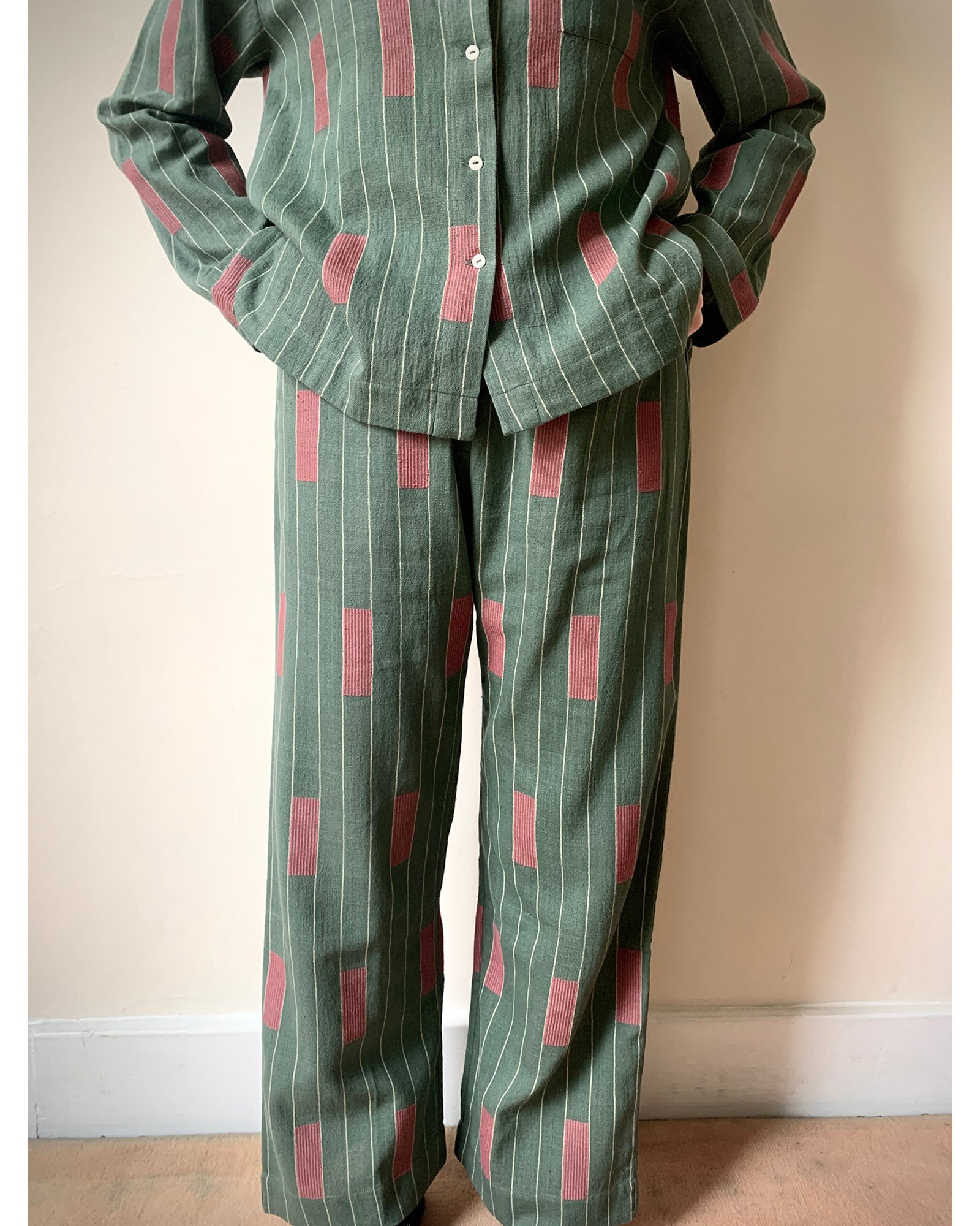 freya pyjama style trousers - olive