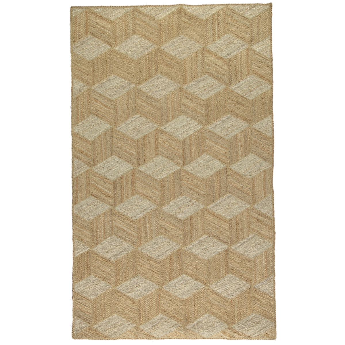 Natural Jute Tumbling Block Rug